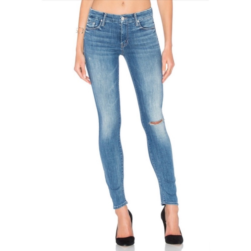 Mother 29- Looker High Waisted Jeans High Five Wash Skinny distressed